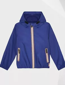 NWT HUNTER Sz9/10 ORIGINAL KIDS LIGHTWEIGHT PACKABLE SHELL JACKET ELECTRIC STOR - Foto 1 di 2
