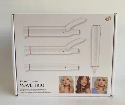 T3 Switch Kit Wave Trio Styling Iron w/ 3 Interchangeable Barrels - White - NEW - Image 1 of 3