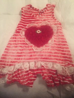 BOUTIQUE CACHCACH CACH CACH 3 Months M FANCY OUTFIT Red Heart White Lace baby Foto 1 de 4