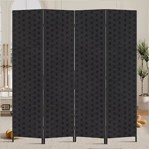 4 Panel Room Dividers Wall Privacy Screen Partitions Foldable Wood Screen Stack - Picture 1 of 7