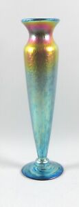 Lundberg SUNSET 112953 Iridescent Art Glass 13" Tall Bud Vase