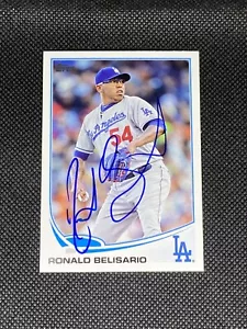 Carta Topps Ronald Belisario Los Angeles Dodgers firmata auto 2013 #US132 ~ COA - Foto 1 di 3