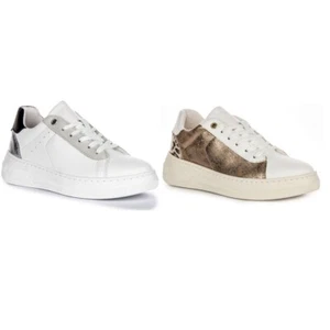 Geox D Lace Up Trends Tennis Court Scarpe Da Donna Bianche E Argento UK 3 - 8 - Foto 1 di 13