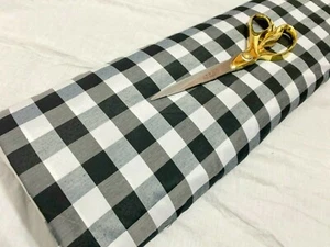 Tafetán de rayón gris / negro / blanco Vestido de impresión a cuadros / artesanía / tela de forro * GRATIS P & P * - Imagen 1 de 5