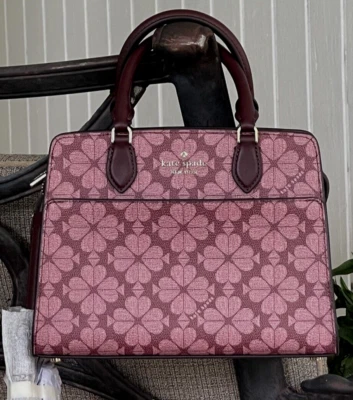 KATE SPADE FLOWER SMALL CROSSBODY BAG SATCHEL MADISON GRANACHE MERLOT BERRY TOTE - Image 1 of 4