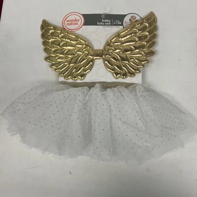 Conjunto de tutú alas de ángel infantil (0-12 meses) foto utilería disfraz (T4) Foto 1 de 4