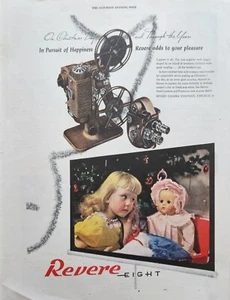 Cámara de película Revere Eight 1946 anuncio vintage en busca de felicidad - Imagen 1 de 1