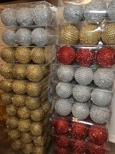 Weihnachtskugeln Ornamente gold 6 Stück | Größe 3,94 Glitzer - Bild 1 von 14