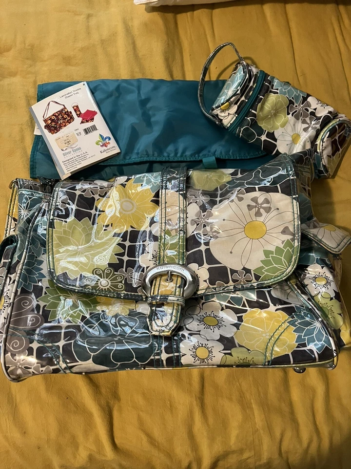 Kalencom New Orleans Laminate Diaper Bag w/Pad + Bottle Case Magnetic Buckle - Image 1 of 4