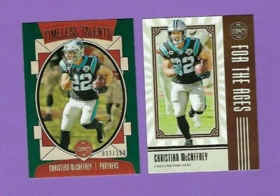 2 Card Lot -2020 Panini Legacy CHRISTIAN MCCAFFREY Timeless Talents For the Ages - Image 1 of 2
