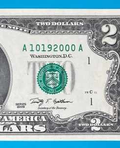 October 19, 2000 : A 10192000 A BIRTHDAY Note $2 Two Dollar Bill *UNC* - Picture 1 of 3