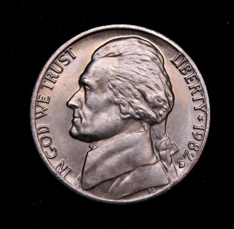 1982-D Jefferson Nickel  BU+++++ Steps Cover