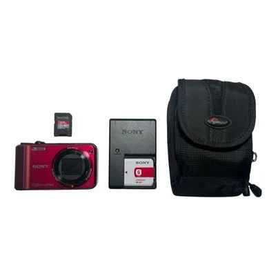 Sony Cyber-shot DSC-H70 16.1MP Digital Camera Red-w/Battery, Charger, Card, Case - Image 1 of 4