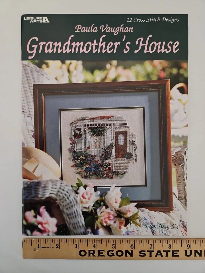 HTF Paula Vaughan GRANDMOTHER'S HOUSE Cross Stitch Pattern Book w/ 12 Designs - Image 1 of 4