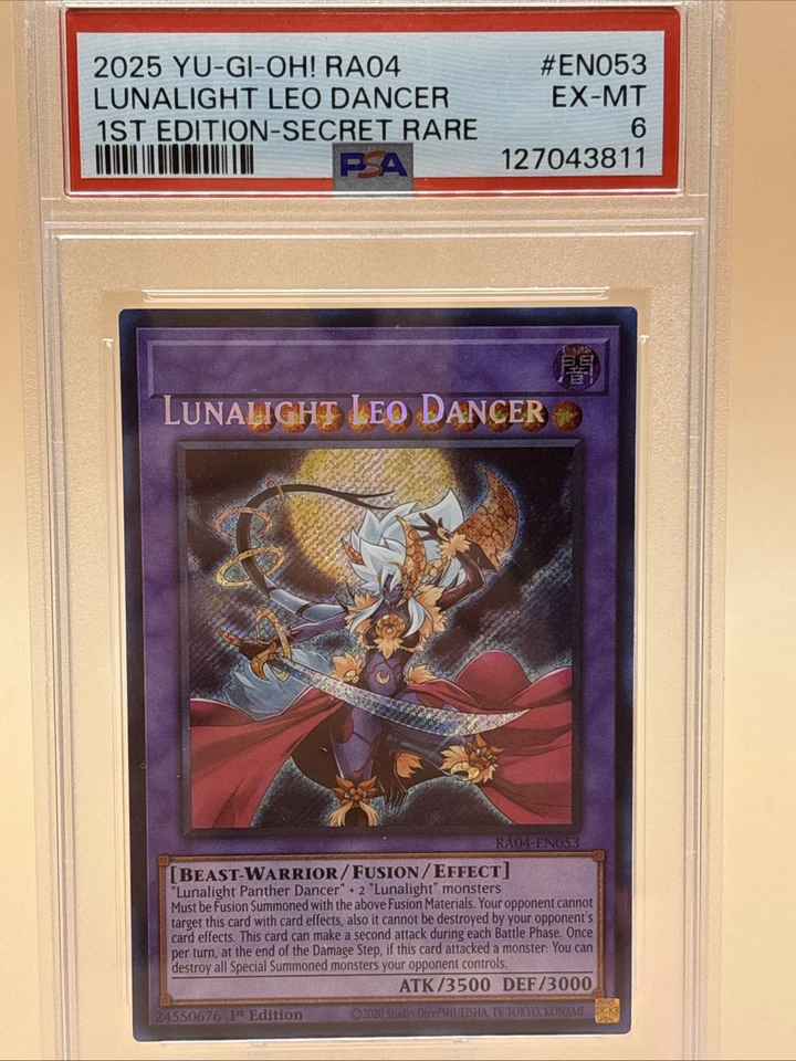 PSA 6 Lunalight Leo Dancer 2025 Yu-Gi-Oh! RA04 Misprint Error #EN053 1st Ed - Image 1 of 4