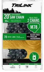 Cadena de motosierra TriLink 2-Pk 20" M78 .050 contragolpe bajo 25078X2TLW - NUEVA - Imagen 1 de 1