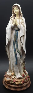 Hand Painted Virgin Mary Statue Our Lady Lourdes Madonna Musical With Holy Water - Picture 1 of 19