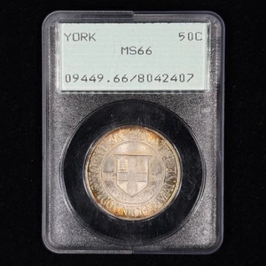 1936 50C MS66 OGH Toned York Commemorative Half Dollar - PCGS Rattler - Picture 1 of 2
