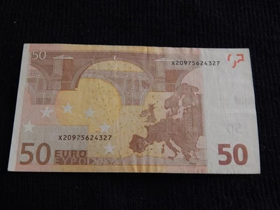 GERMANY DEUTSCHLAND 50 EURO 2002 Duisenberg  printer P010A2 Circulated - Image 1 of 2