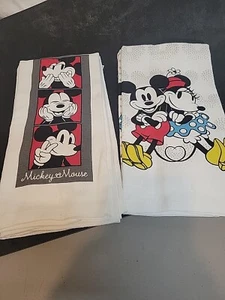 Lote de dos paquetes de toallas de cocina Disney Mickey y Minnie Mouse 100 % algodón - Imagen 1 de 3