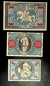 1921 Alemania TORGAU 5 10 50 Phennig billete/dinero de emergencia - Imagen 1 de 2