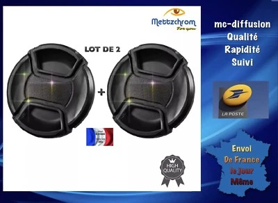 METTZCHROM 1 Lot De 2 Bouchons d'objectif 77 mm Pour Canon, Nikon, Tamron, Sigma
