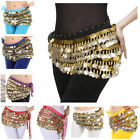 Belly Dance Waist Belt Five-layer Gold Coins Sequin Dancing Hip Scarf Wrap Skirt