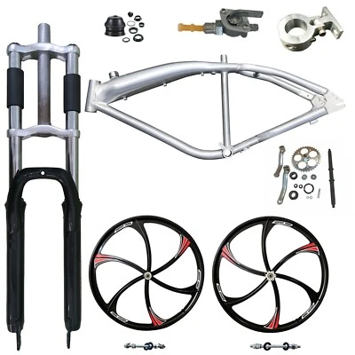 DONSP1986 26" Motorized Bicycle Frame, Suspension Fork, Front &Rear Wheel, Crank - Image 1 of 4
