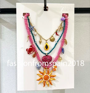 ZARA NEW WOMAN PACK OF CHARM AND BEADED NECKLACES 1856/126/330 - Picture 1 of 2
