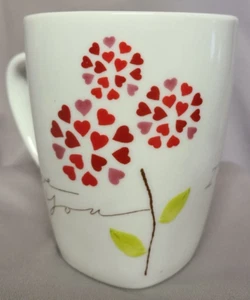 2007 Starbucks Kaffee Tee Becher weiß I Love You Herz Blumen - Bild 1 von 7