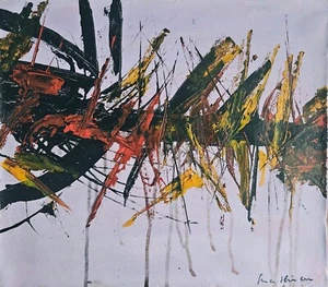 Georges Mathieu Signed French Abstract Oil Painting on Canvas - Modern Art - Picture 1 of 4