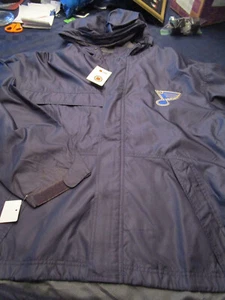 NEW NHL HOCKEY ST. LOUIS BLUES MENS HOODED MID WEIGHT JACKET BLUE XL - Picture 1 of 3