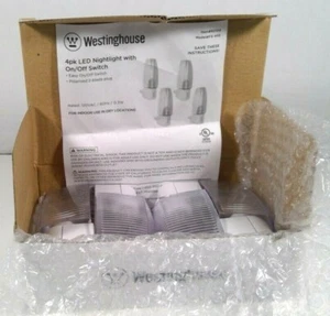 New Westinghouse 4 Pack LED Nightlight with Manual On/Off Switch *Read - Picture 1 of 7