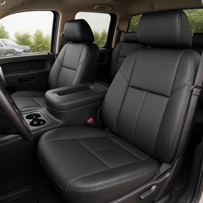 Полный комплект чехлов на сиденья для 2007-2013 Chevy Silverado с двойной кабиной синтетическая кожа - Изображение 1 из 4