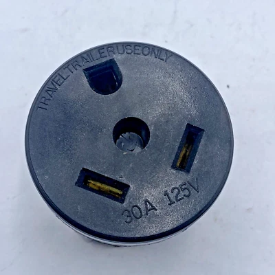 RECEPTÁCULO DE SALIDA REMOLQUE DE VIAJE 30A 125V SOLO PIEZA NEGRO LOTE DE 10 Foto 1 de 4
