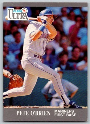 1991 Fleer Ultra Baseball Card Pete O'Brien #342 Seattle Mariners - Image 1 of 2