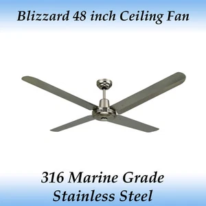 Blizzard 316 Marine Grade Stainless Steel 1200mm 48 inch Outdoor Ceiling Fan - Picture 1 of 2