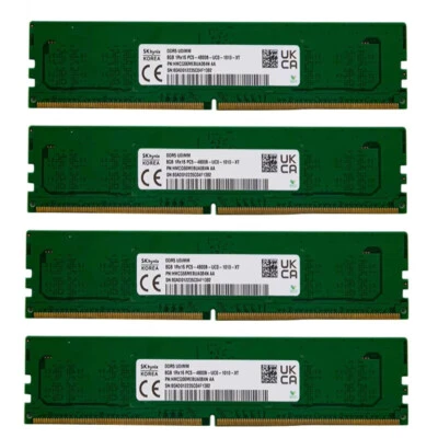 New Hynix 32GB (4X8GB) DDR5 4800MHz PC5-38400 UDIMM Memory Ram HMCG66MEBUA084N - Image 1 of 4