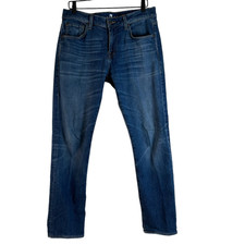 7 For All Mankind Womens Straight Leg Jeans Blue Stretch Dark Wash Mid Rise 32