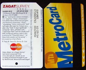 Expired New York Metro Card ZAGAT SURVEY by MASTER CARD, 2004 - Picture 1 of 1