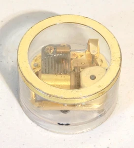 Vintage Sankyo Mechanism Clear Music Box Plays Memories 2.75" - Picture 1 of 6