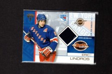 ERIC LINDROS 2002 PRIVATE STOCK TITANIUM JERSEY CARD NEW YORK RANGERS
