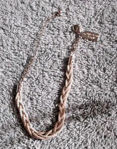 Vintage American Eagle 2 Tone Anklet/Bracelet With White Enamel ~ 9 3/4" - Picture 1 of 1