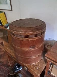 Traditional Vintage Chinese Wedding Dowry Basket / Lacquer Box/Rice Carrier - Picture 1 of 18