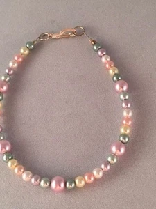 PULSERA ligera pastel pequeña perla multicolor con cuentas - Imagen 1 de 3