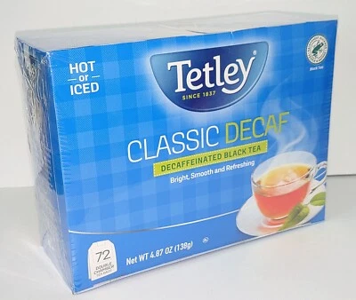 Bolsas de té Tetley Classic descafeinado té negro 72 quilates Foto 1 de 4