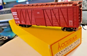 ACCURAIL KIT BUILT 40' WOOD, OUTSIDE BRASED,  BOX CAR,  CN - Picture 1 of 2