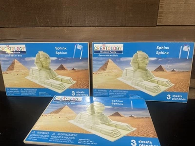 Lote de 3 rompecabezas de madera SPHINX 3-D Creatología Nuevo con etiquetas Artesanía para niños Egipto Esfinge Foto 1 de 4