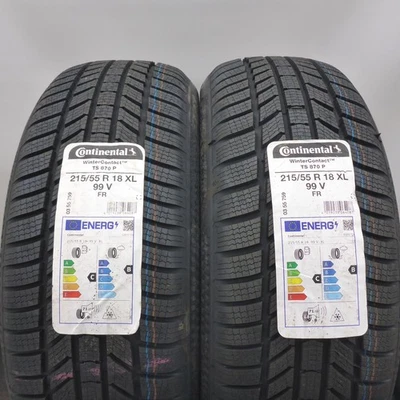 215 55 18 2x CONTINENTAL 215/55 R18 99V XL  Winterreifen 2023 VOLL WIE NEU - Bild 1 von 4