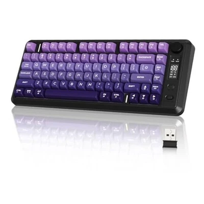  Teclado Inalámbrico para Juegos M75, RGB Retroiluminado Recargable 2000mAh Púrpura Uva Foto 1 de 4